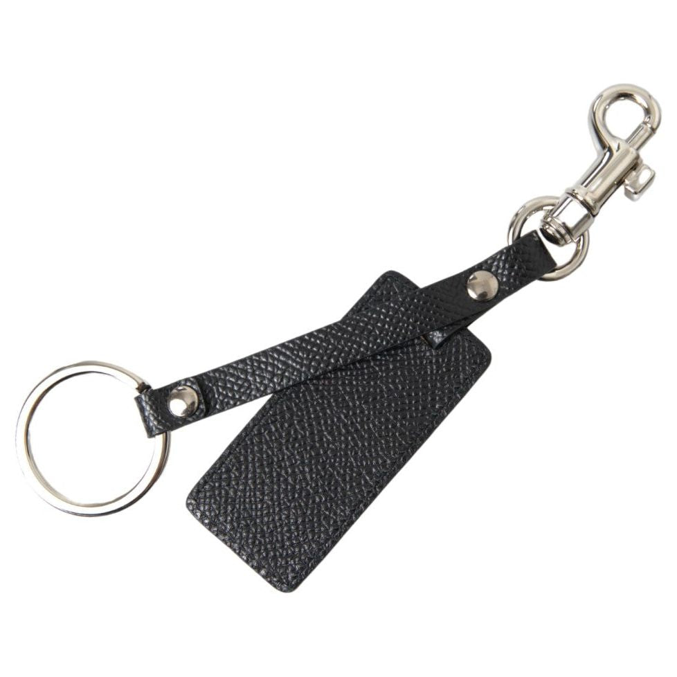 Dolce & Gabbana Elegant Black Leather Keyring Accessory Dolce & Gabbana