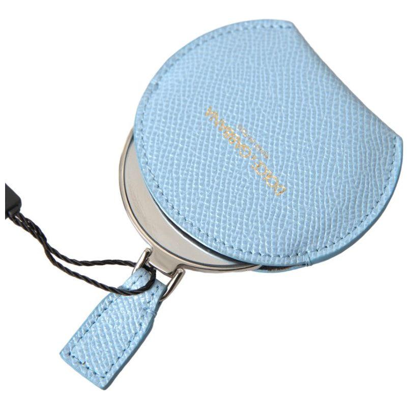 Dolce & Gabbana Elegant Leather Mirror Holder in Light Blue Dolce & Gabbana