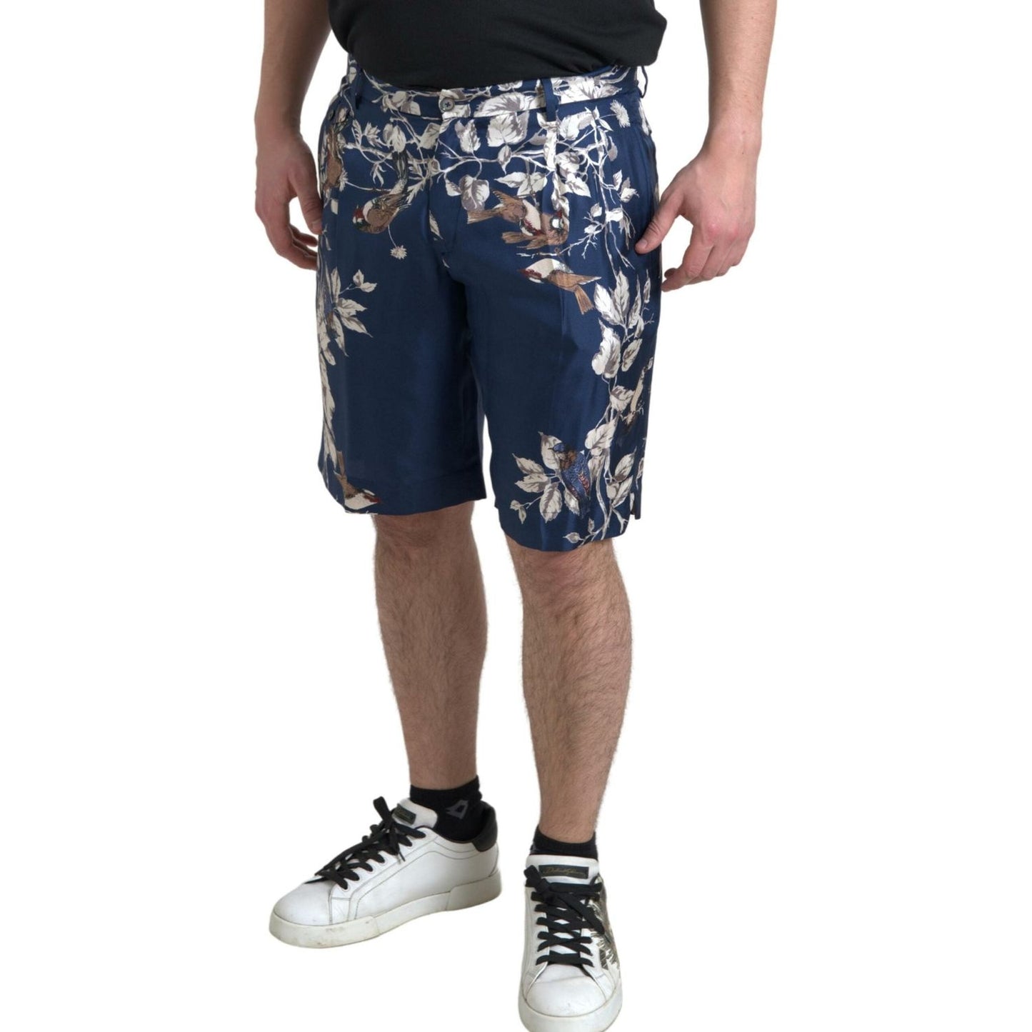 Dolce & Gabbana Silken Floral Bermuda Shorts in Blue Dolce & Gabbana