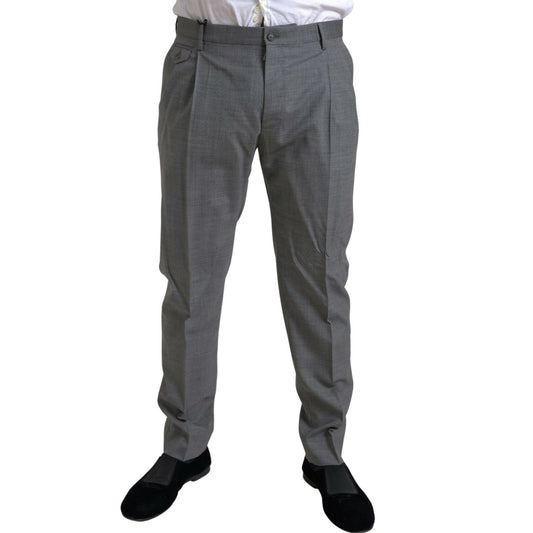 Dolce & Gabbana Gray Wool Chino Skinny Men Dress Trouser Pants