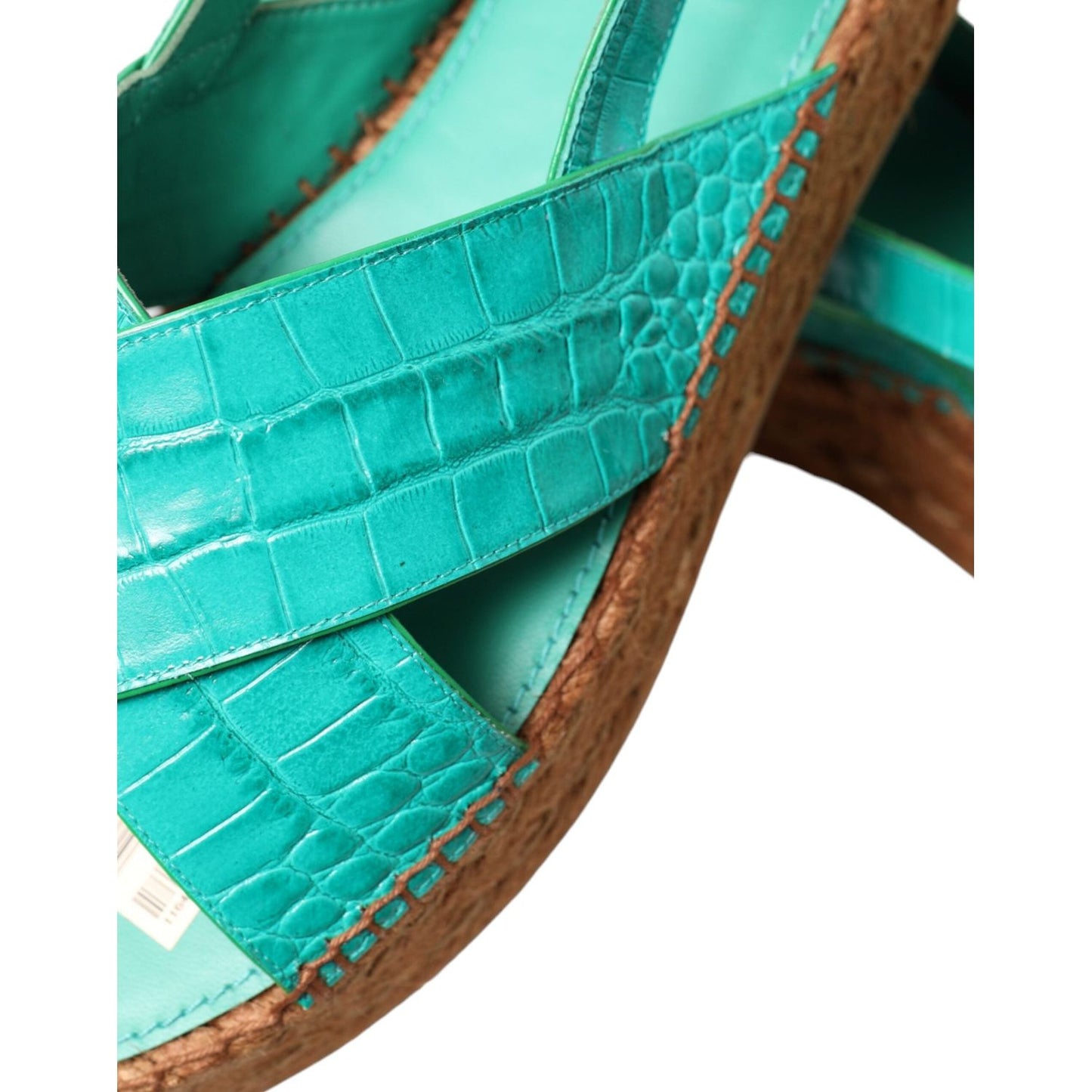 Dolce & Gabbana Elegant Green Espadrille Platform Sandals Dolce & Gabbana