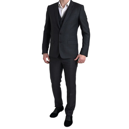 Dolce & Gabbana Black 3 Piece Single Breasted MARTINI Suit