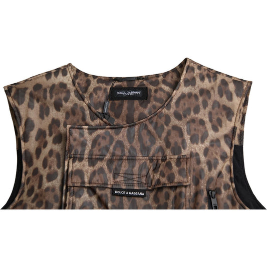 Dolce & Gabbana Silk Leopard Vest Exclusive Sportswear Dolce & Gabbana