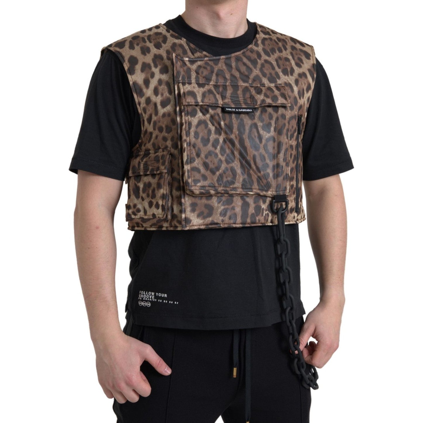 Dolce & Gabbana Silk Leopard Vest Exclusive Sportswear Dolce & Gabbana