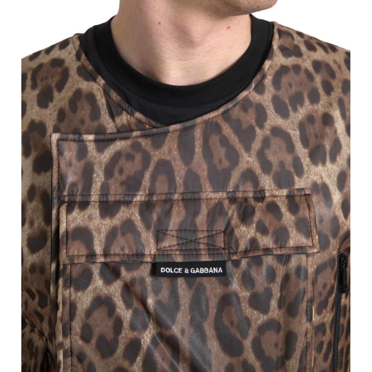 Dolce & Gabbana Brown Leopard Silk Sleeveless Sportswear
