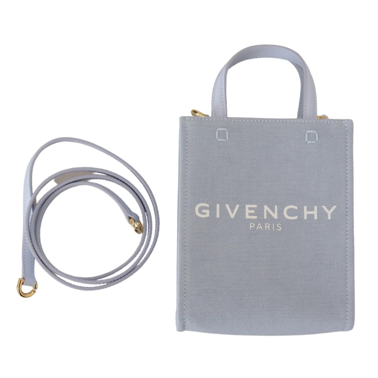 Givenchy Blue Coated Canvas Vertical Cloud Mini Shoulder Bag