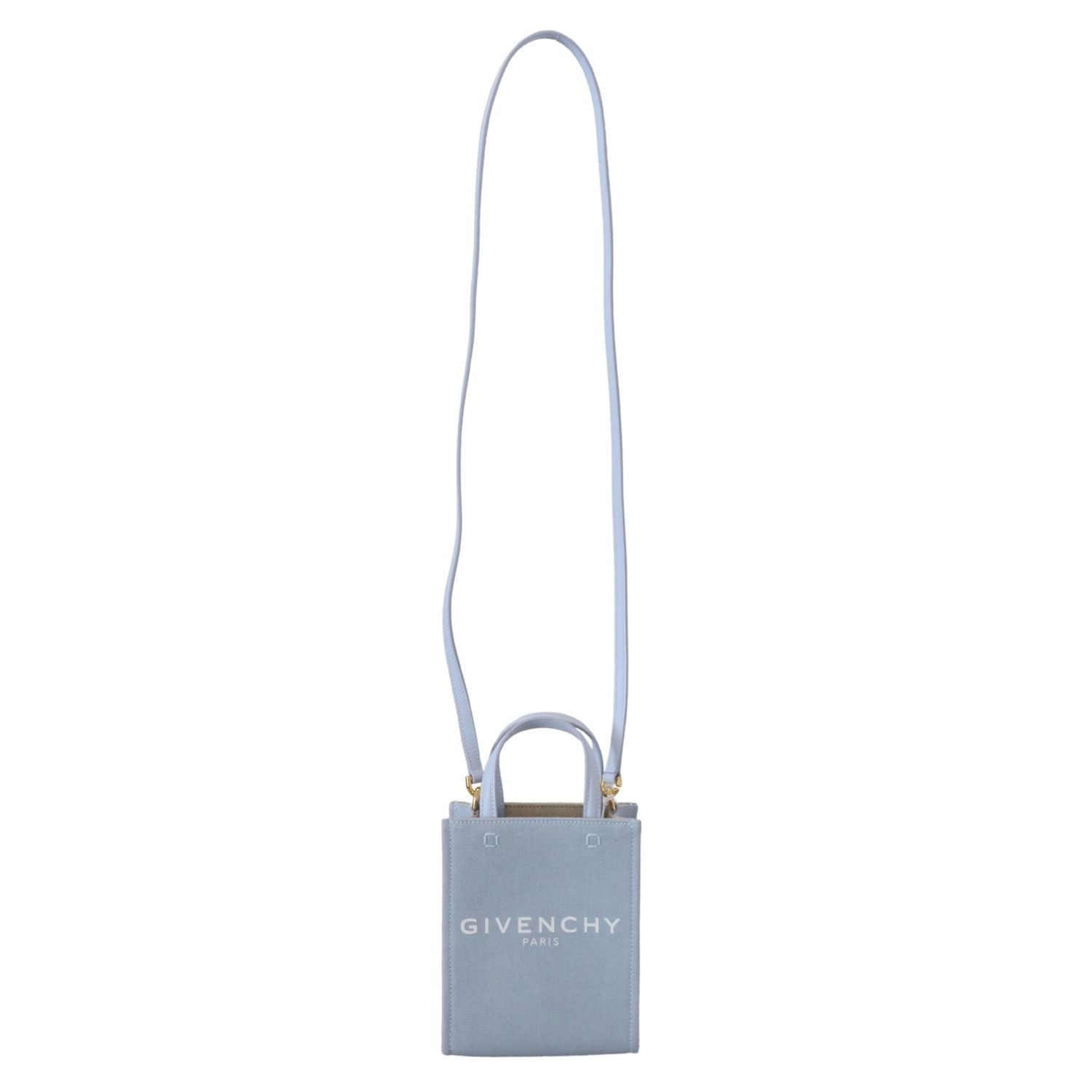 Givenchy Blue Coated Canvas Vertical Cloud Mini Shoulder Bag