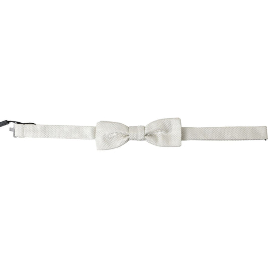 Dolce & Gabbana Ivory Silk Adjustable Neck Papillon Men Bow Tie