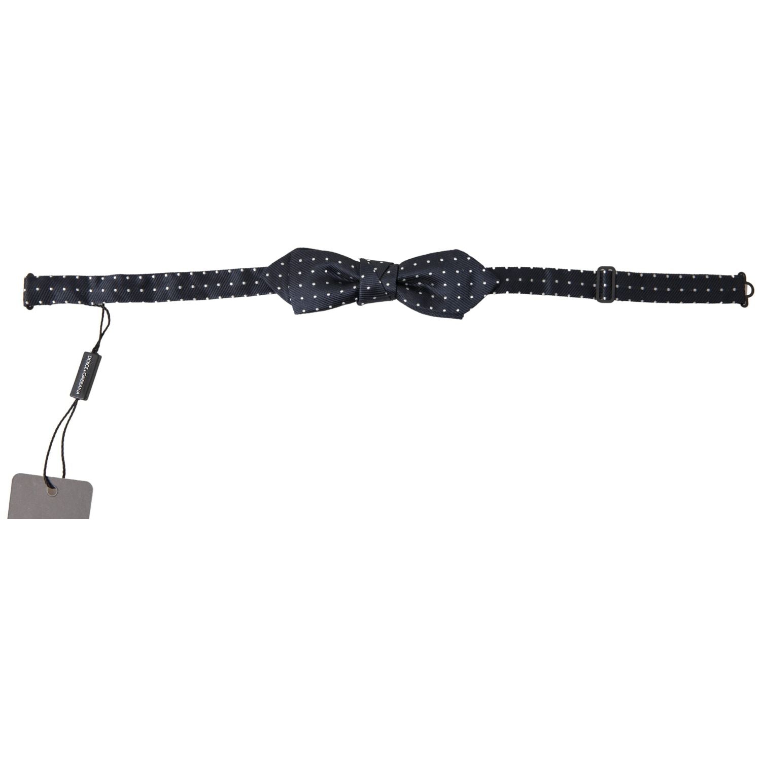 Dolce & Gabbana Blue Polka Dot Silk Adjustable Men Neck Papillon Bow Tie