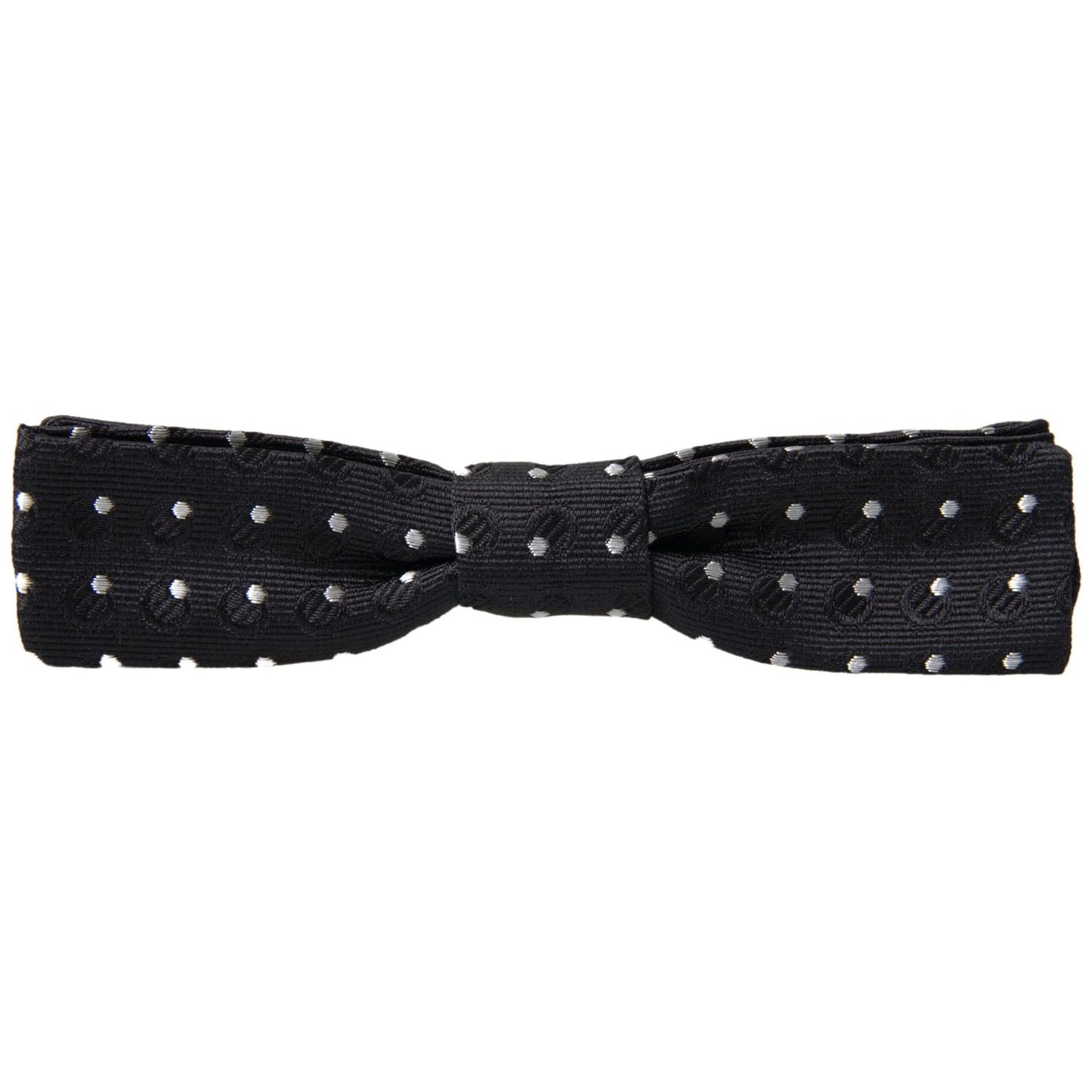 Dolce & Gabbana Black Polka Dot Silk Adjustable Men Neck Papillon Bow Tie