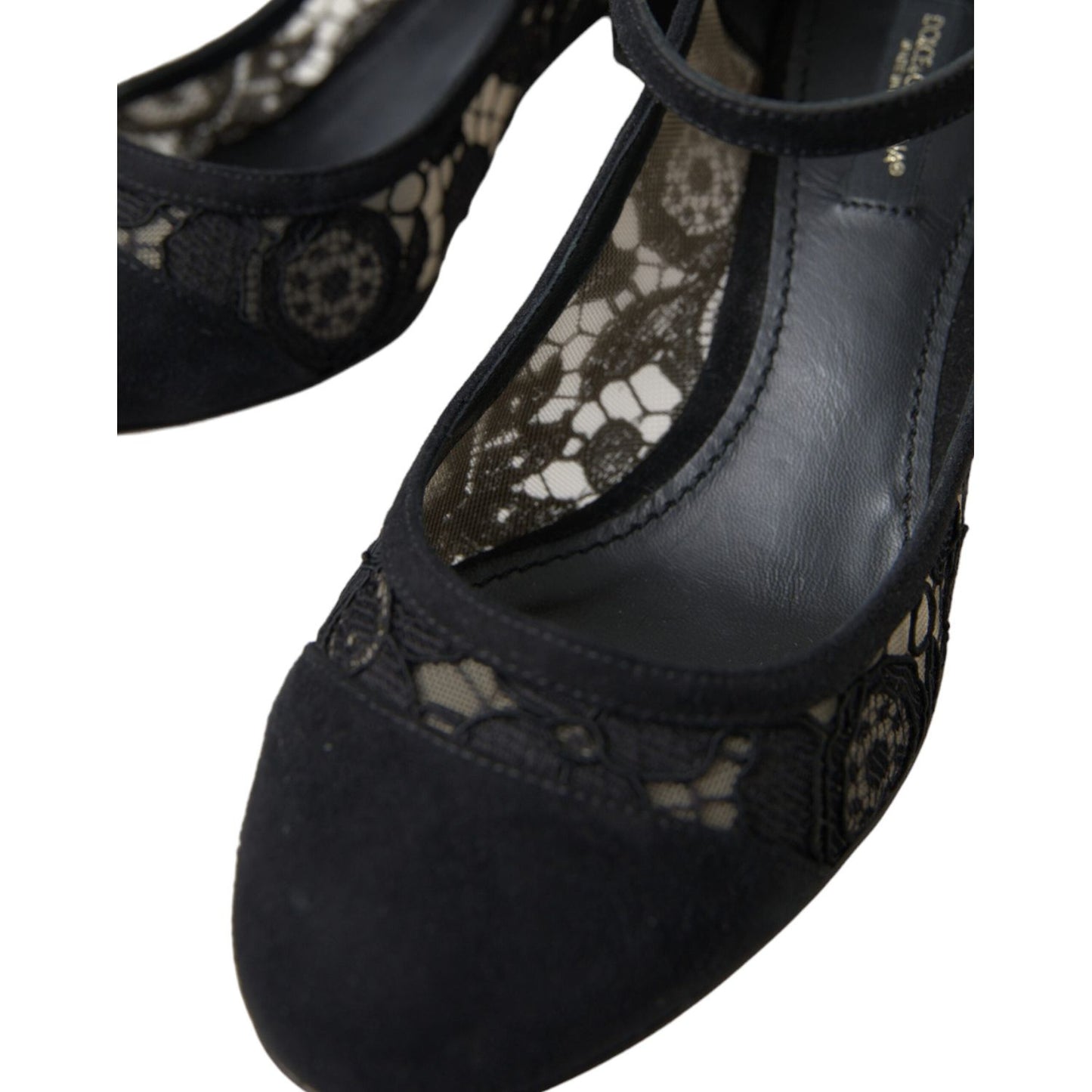 Dolce & Gabbana Elegant Suede Mary Jane Lace Heels Dolce & Gabbana