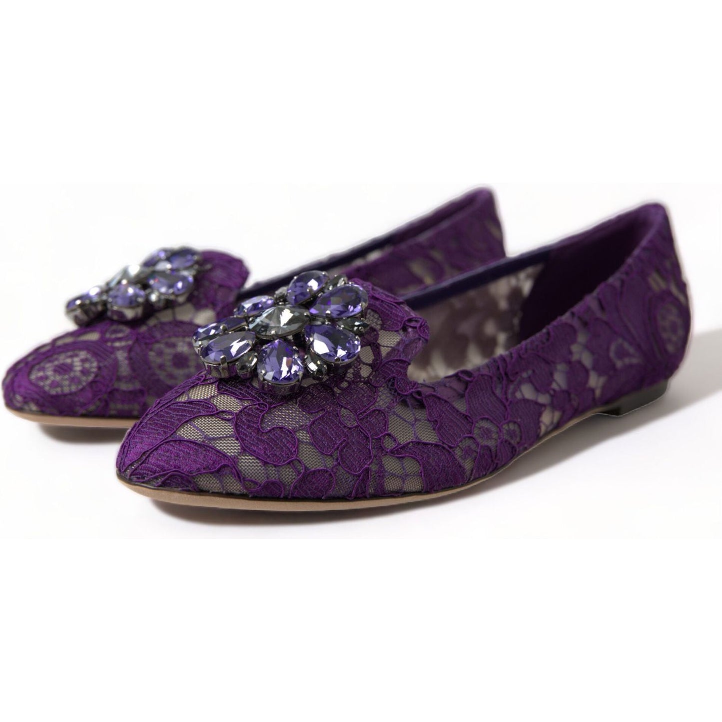 Dolce & Gabbana Elegant Floral Lace Vally Flat Shoes Dolce & Gabbana