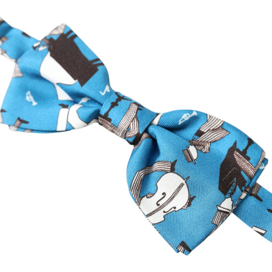 Dolce & Gabbana Elegant Silk Blue Jazz Club Bow Tie Dolce & Gabbana