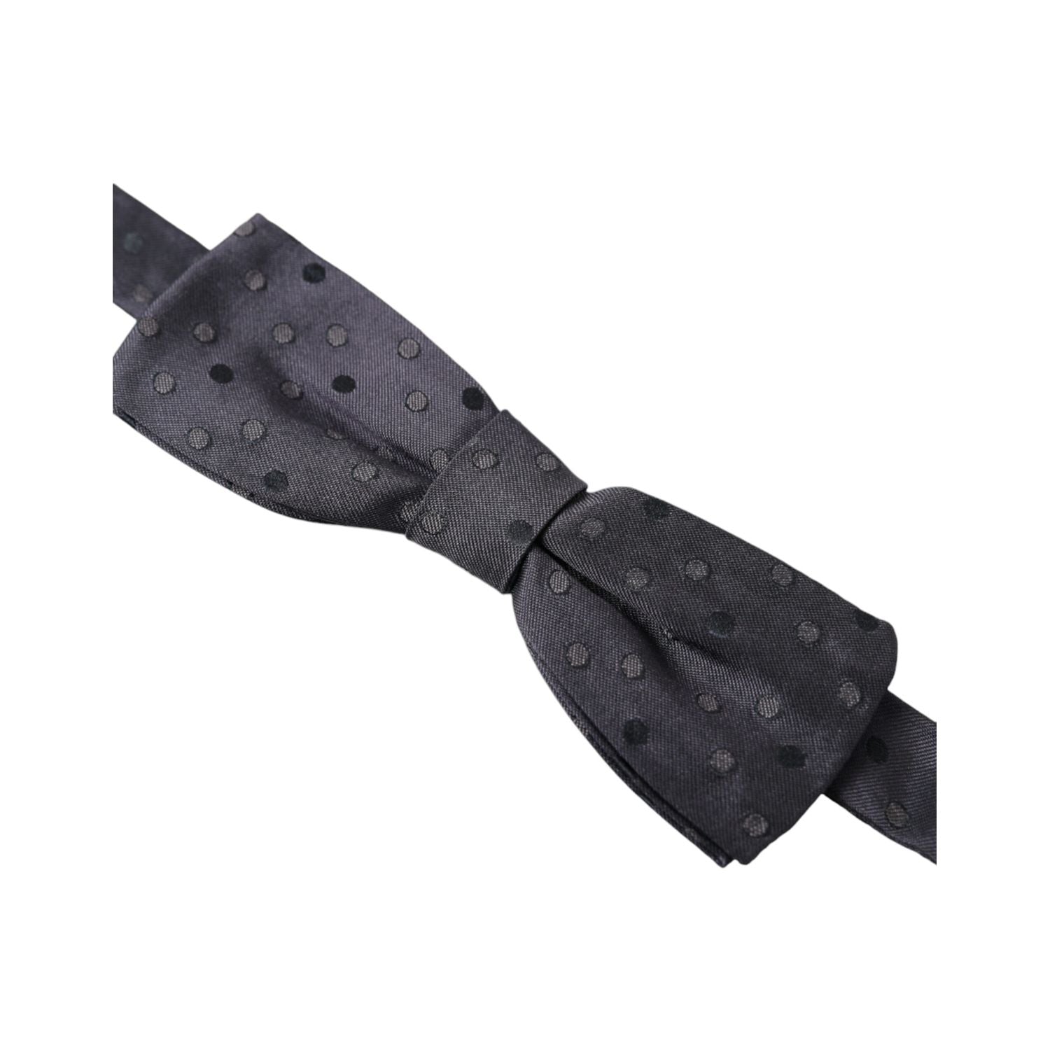 Dolce & Gabbana Blue Polka Dot Silk Adjustable Neck Men Papillon Bow Tie