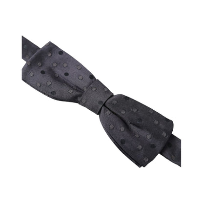 Dolce & Gabbana Blue Polka Dot Silk Adjustable Neck Men Papillon Bow Tie