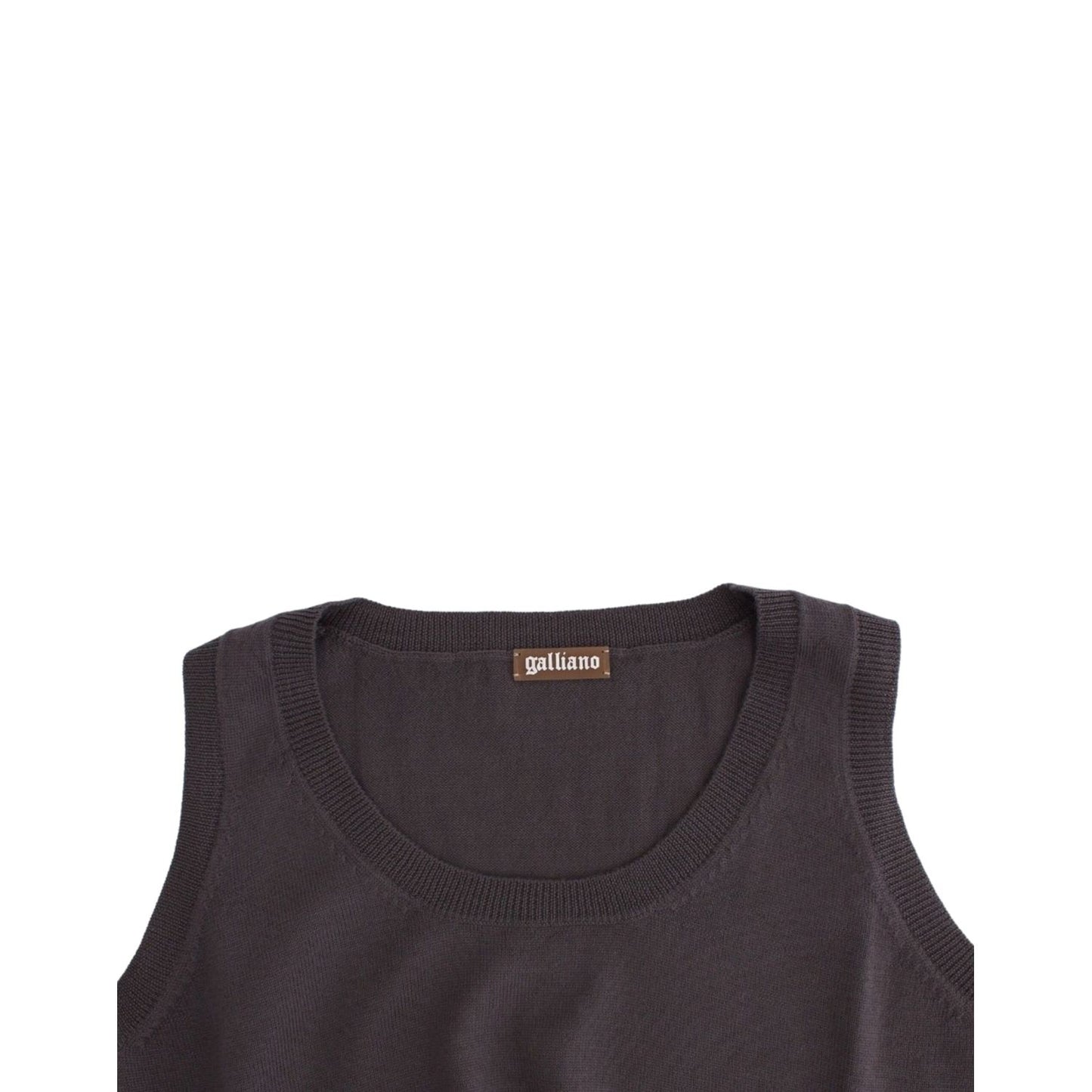 John Galliano Brown knit tank top