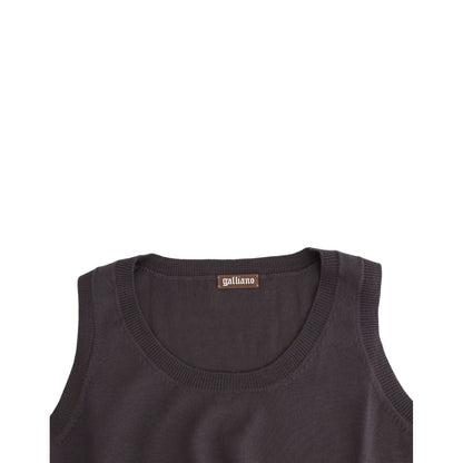John Galliano Brown knit tank top