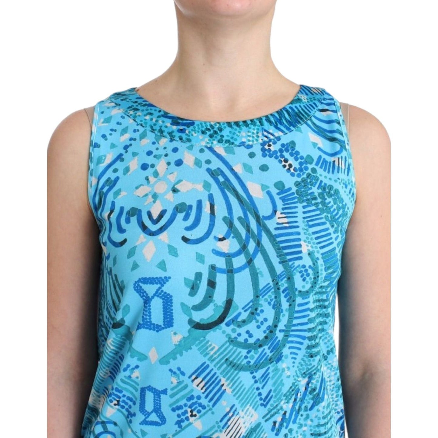 John Galliano Blue printed tank top