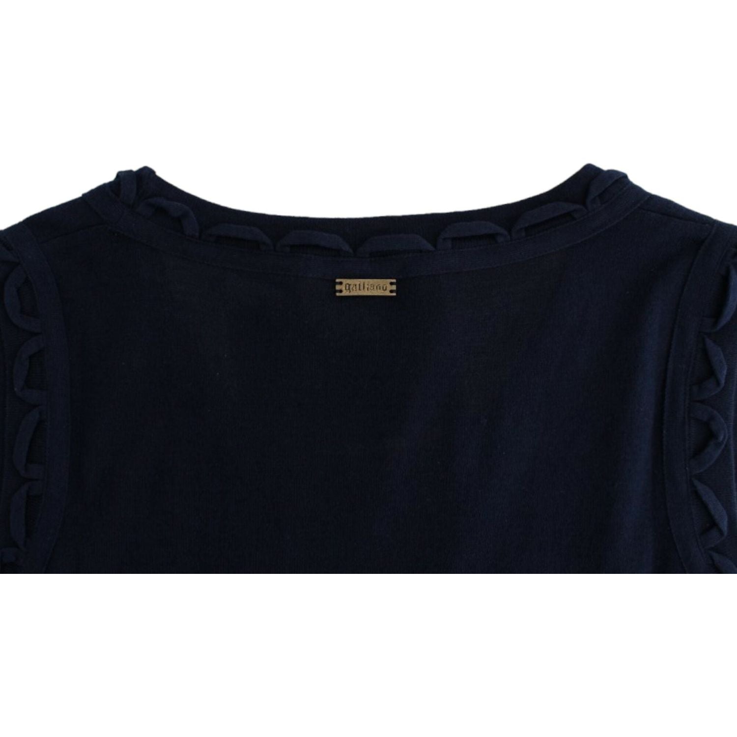 فستان جون جاليانو الأنيق من القطن باللون الأزرق بطول الركبة