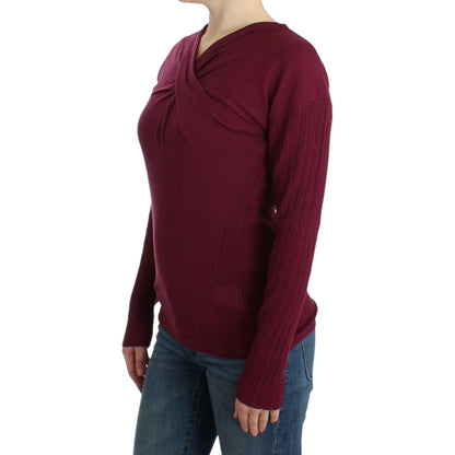 Cavalli Purple knitted wool sweater