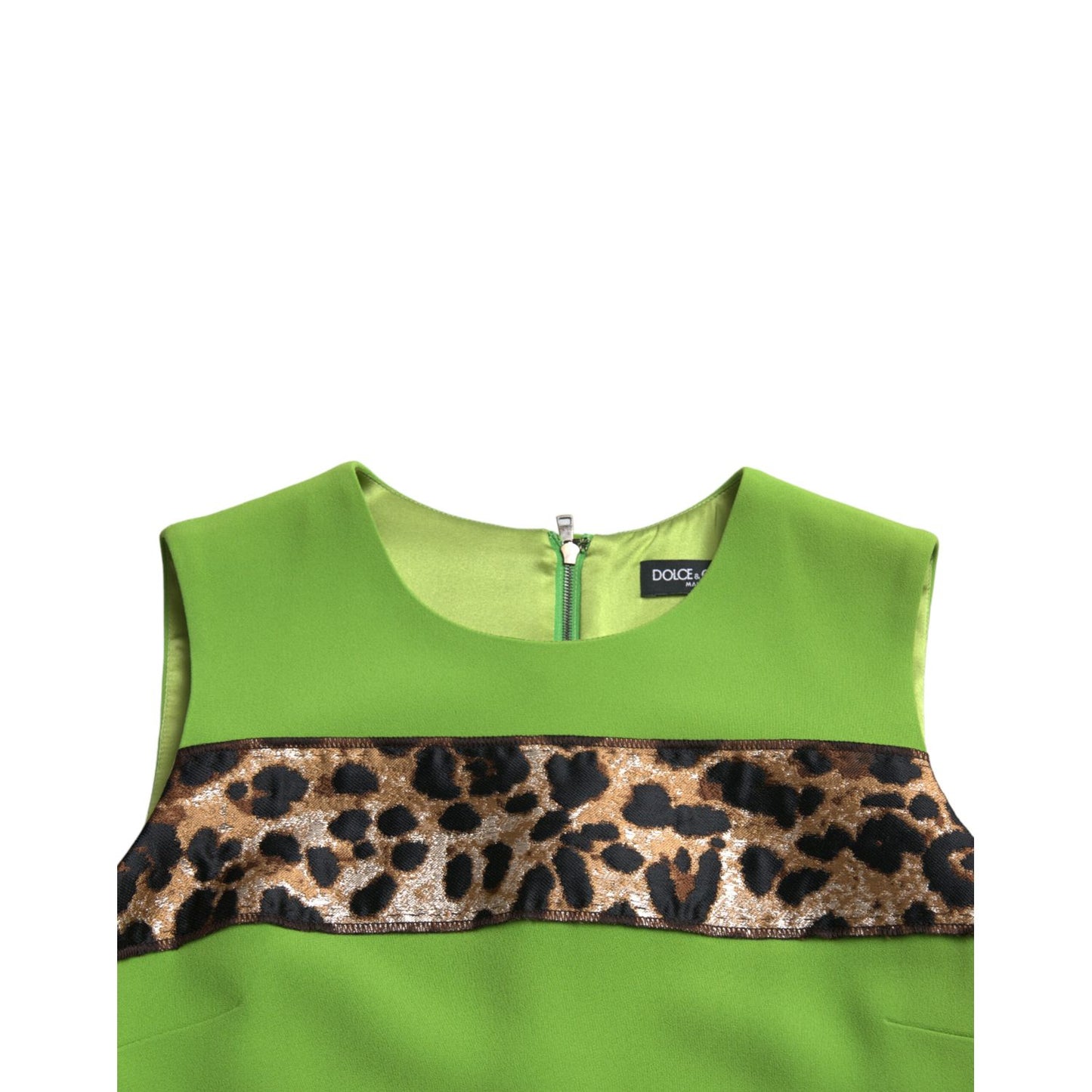 Dolce & Gabbana Apple Green Sleeveless Panelled Shift Dress