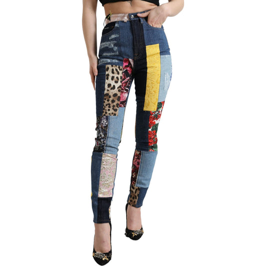 Dolce & Gabbana Vibrant Patchwork Skinny Jeans Dolce & Gabbana