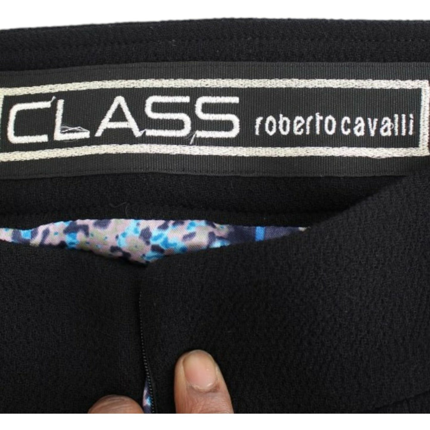 Cavalli Black wool pencil skirt