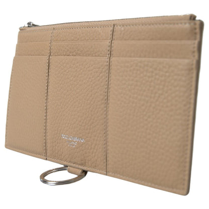 Dolce & Gabbana Beige Leather Shoulder Cardholder Shoulder Strap Wallet