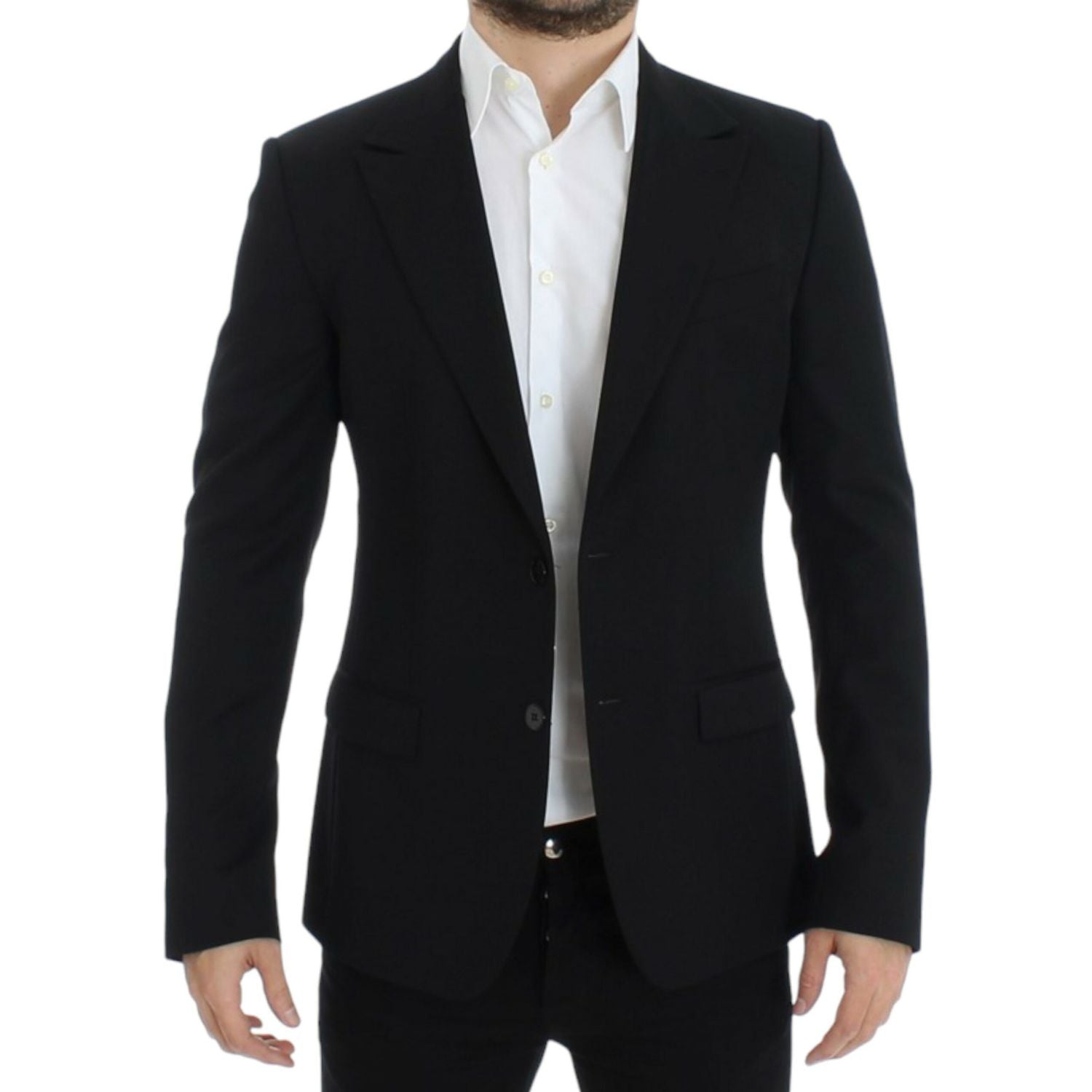 سترة صوفية أنيقة بقصّة Slim Fit باللون الأسود من Dolce &amp; Gabbana