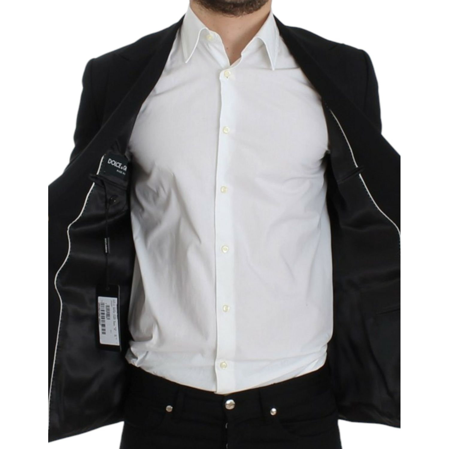 سترة صوفية أنيقة بقصّة Slim Fit باللون الأسود من Dolce &amp; Gabbana