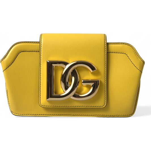 Dolce & Gabbana Exquisite Yellow Leather Eyewear Case Dolce & Gabbana