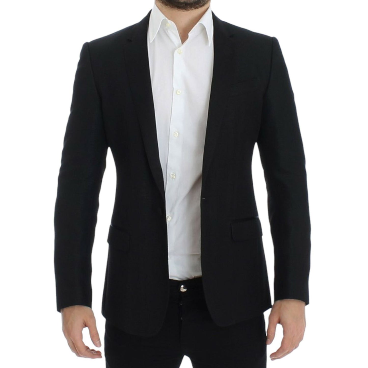 Dolce & Gabbana Black wool MARTINI slim blazer