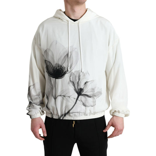 Dolce & Gabbana Elegant Floral Silk Hooded Pullover Dolce & Gabbana