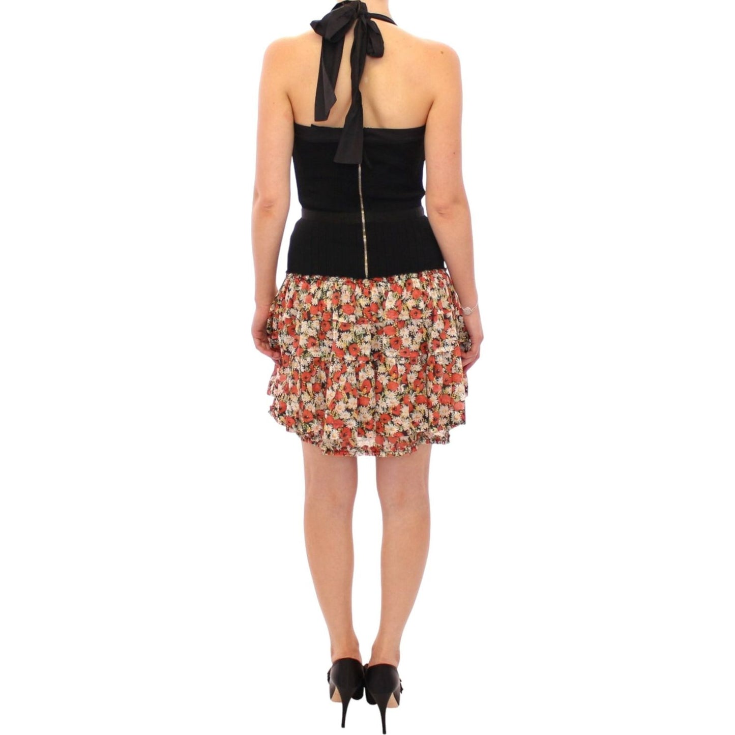 Dolce & Gabbana Multicolor floral bubble halterneck dress