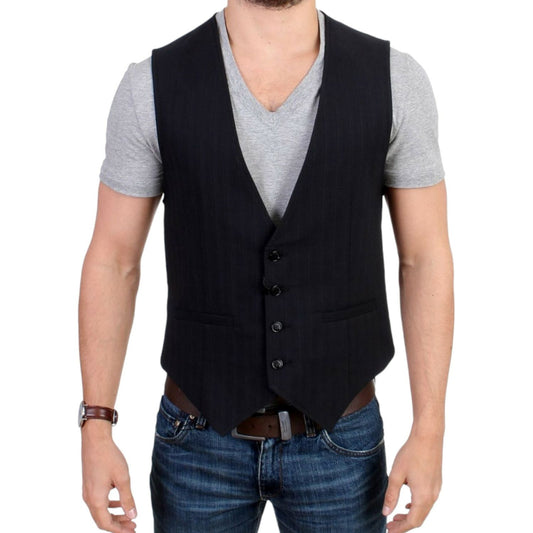 Costume National Elegant Striped Casual Vest - Cotton Blend Costume National