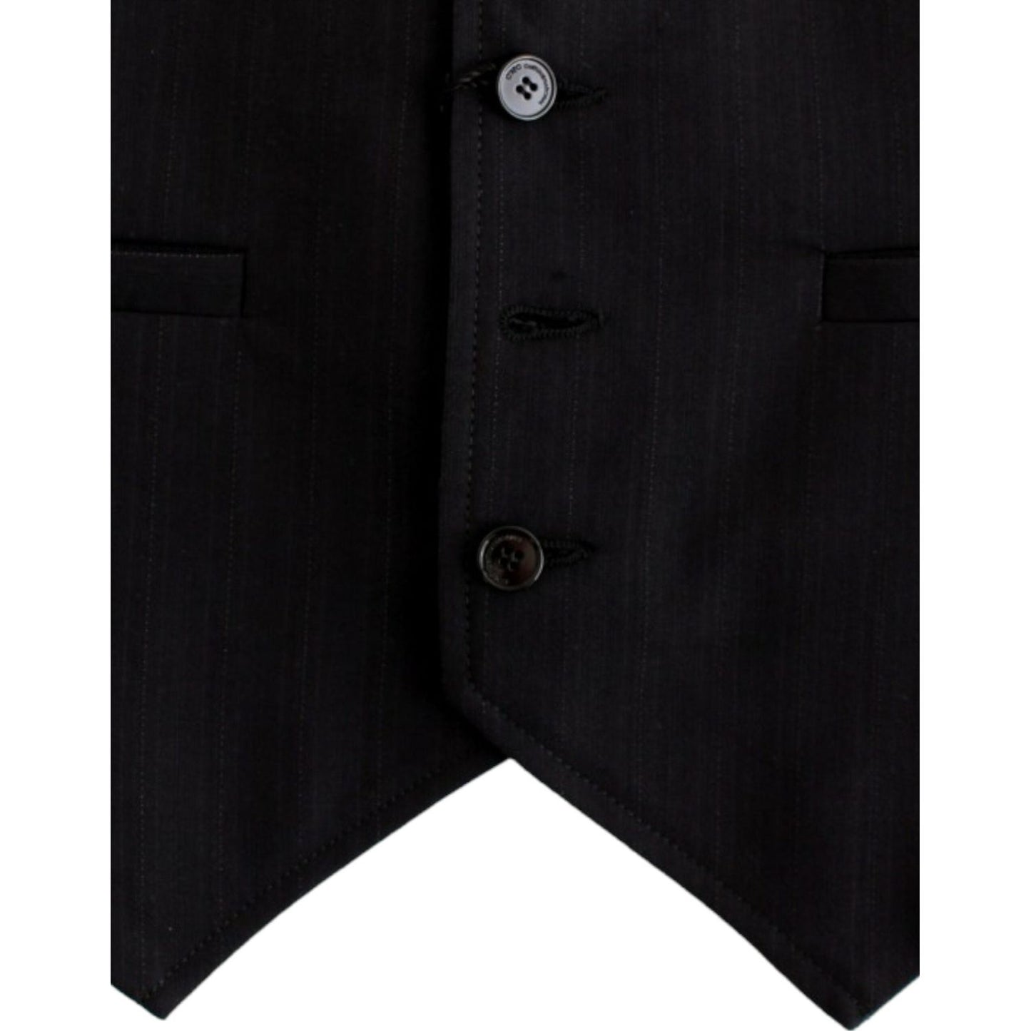 Costume National Black striped cotton casual vest 1% Polyester,1728,20% Wool,5% Nylon,67345645728,Black,Clothing,Costume National,IT48 | M,Material: 74% Cotton,Men,Men - Clothing,New with tags,Suits & Blazers - Clothing,Vests - Men - Clothing,Waistcoats -