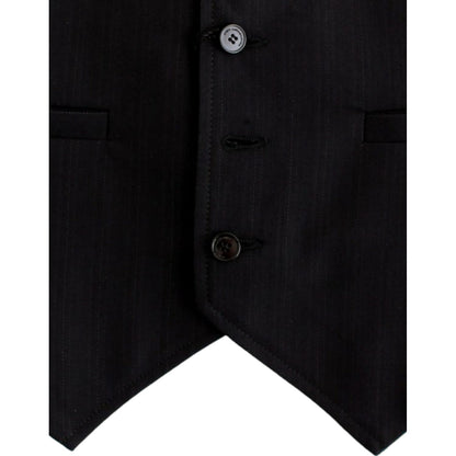 Costume National Black striped cotton casual vest 1% Polyester,1728,20% Wool,5% Nylon,67345645728,Black,Clothing,Costume National,IT48 | M,Material: 74% Cotton,Men,Men - Clothing,New with tags,Suits & Blazers - Clothing,Vests - Men - Clothing,Waistcoats -