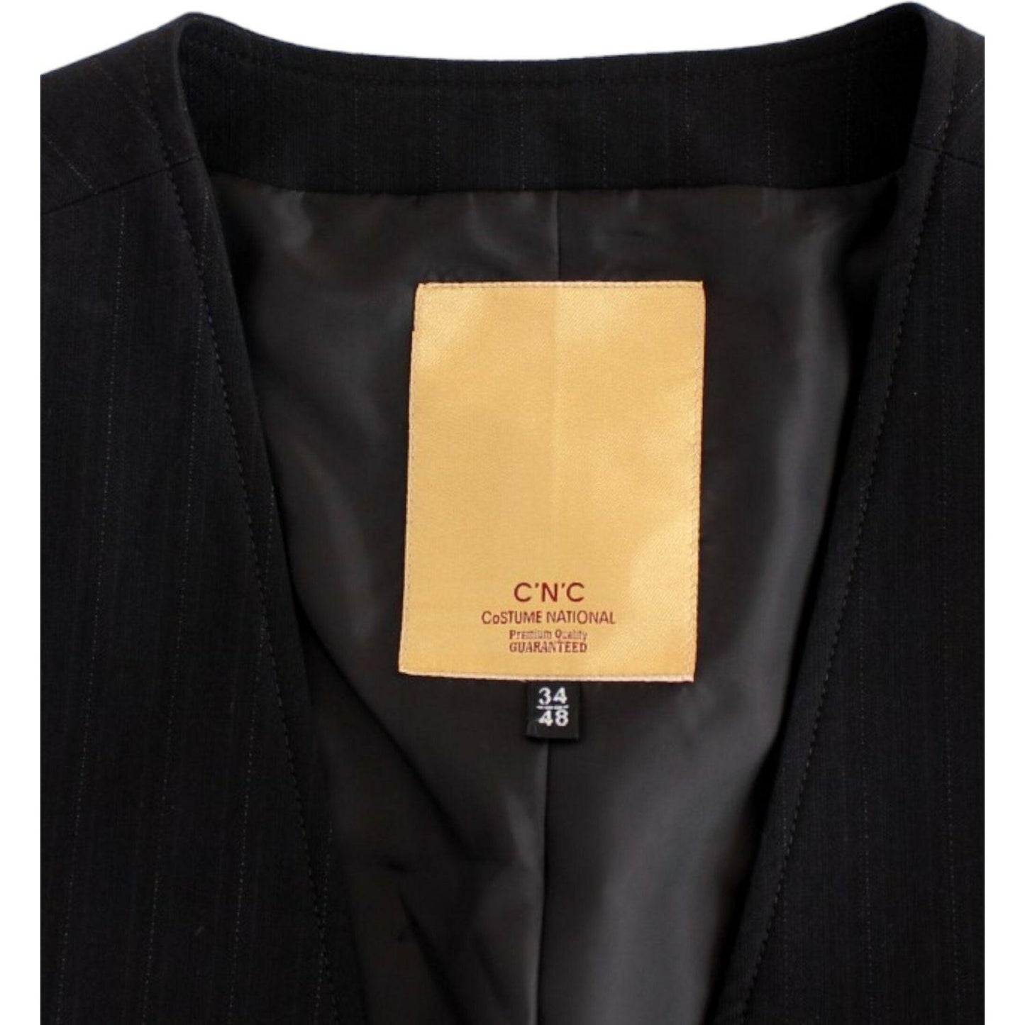 Costume National Black striped cotton casual vest 1% Polyester,1728,20% Wool,5% Nylon,67345645728,Black,Clothing,Costume National,IT48 | M,Material: 74% Cotton,Men,Men - Clothing,New with tags,Suits & Blazers - Clothing,Vests - Men - Clothing,Waistcoats -