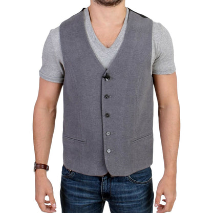Costume National Gray cotton blend casual vest 16% Acrylic,1728,2% Polyester,67345645728,Clothing,Costume National,Gray,IT48 | M,Material: 82% Cotton,Men,Men - Clothing,New with tags,Suits & Blazers - Clothing,Vests - Men - Clothing,Waistcoats - Suits & B