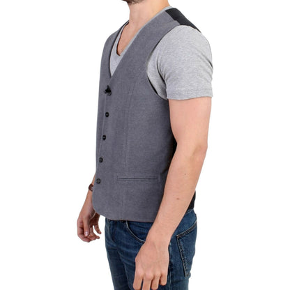 Costume National Gray cotton blend casual vest 16% Acrylic,1728,2% Polyester,67345645728,Clothing,Costume National,Gray,IT48 | M,Material: 82% Cotton,Men,Men - Clothing,New with tags,Suits & Blazers - Clothing,Vests - Men - Clothing,Waistcoats - Suits & B