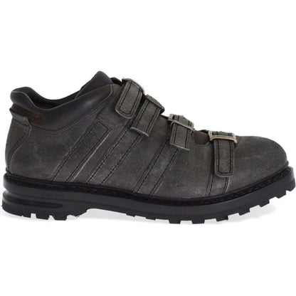 Dolce & Gabbana Gray Leather Ankle Strap Shoes Boots 1728,67345645728,71% Calfskin Leather,Ankle - Boots - Shoes,Boots - Men - Shoes,Boots - Shoes,Dolce & Gabbana,EU39.5/US6.5,Gray,Material: 29% Antilope skin,Men,Men - Shoes,New with tags,Shoes