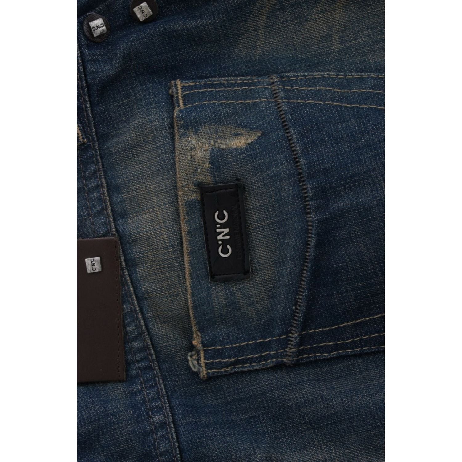 بنطلون جينز أزرق مستقيم الساق من مجموعة National Chic