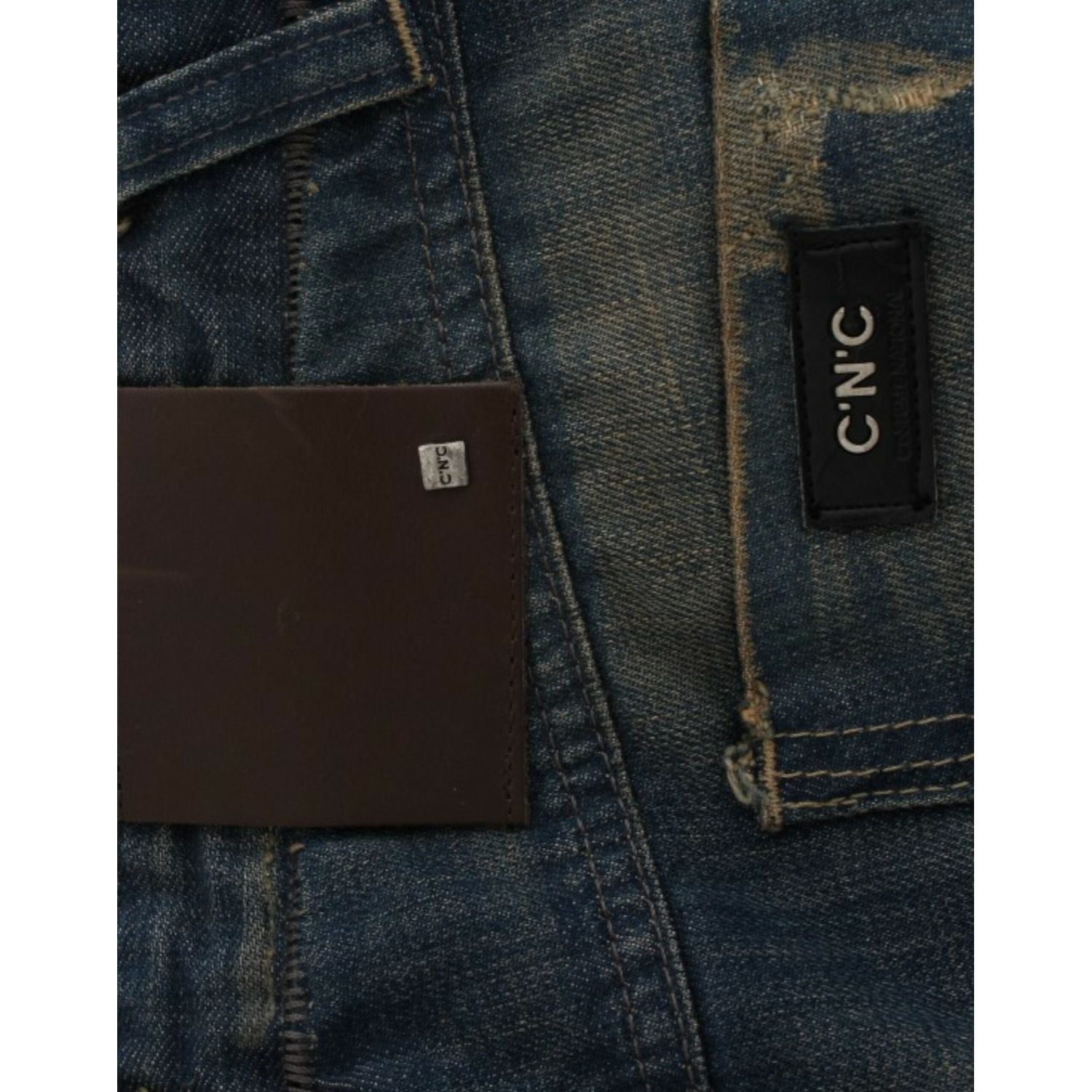 بنطلون جينز أزرق مستقيم الساق من مجموعة National Chic