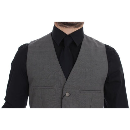 Dolce & Gabbana Gray Cotton Slim Fit Button Front Dress Vest 1728,48 | M,67345645728,Clothing,Dolce & Gabbana,Gray,Material: 100% Cotton,Men,Men - Clothing,New with tags,Suits & Blazers - Clothing,Vests - Men - Clothing,Waistcoats - Suits & Blazers - Clot