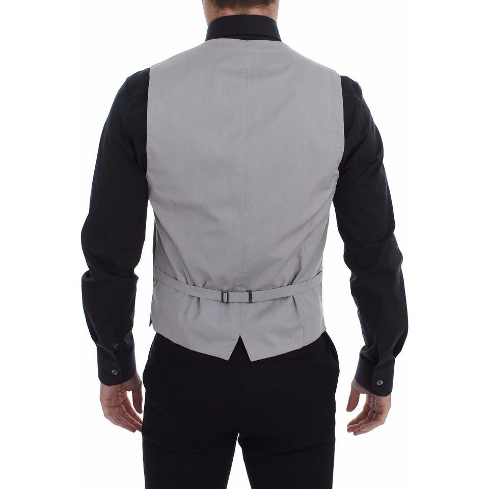 Dolce & Gabbana Gray Cotton Slim Fit Button Front Dress Vest 1728,48 | M,67345645728,Clothing,Dolce & Gabbana,Gray,Material: 100% Cotton,Men,Men - Clothing,New with tags,Suits & Blazers - Clothing,Vests - Men - Clothing,Waistcoats - Suits & Blazers - Clot