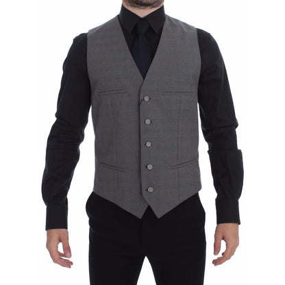 Dolce & Gabbana Gray Cotton Slim Fit Button Front Dress Vest 1728,48 | M,67345645728,Clothing,Dolce & Gabbana,Gray,Material: 100% Cotton,Men,Men - Clothing,New with tags,Suits & Blazers - Clothing,Vests - Men - Clothing,Waistcoats - Suits & Blazers - Clot