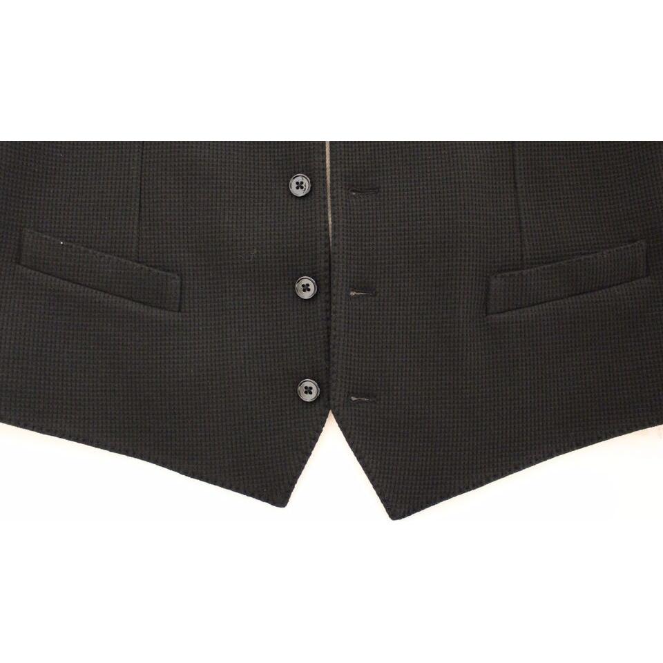 Dolce & Gabbana Black Cotton Dress Vest Blazer Jacket