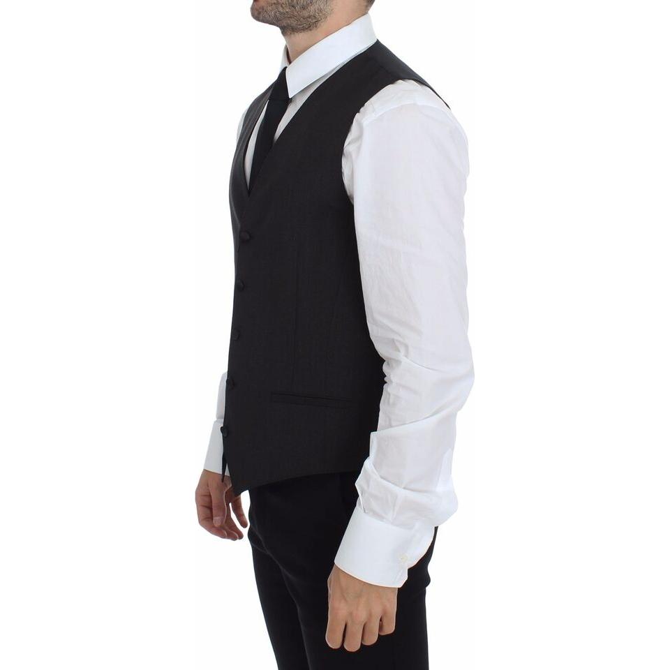 Dolce & Gabbana Gray Wool Stretch Dress Vest Jacket Blazer 1728,2% Elastane,67345645728,Clothing,Dolce & Gabbana,Gray,IT48 | M,Material: 98% Wool,Men,Men - Clothing,New with tags,Suits & Blazers - Clothing,Vests - Men - Clothing,Waistcoats - Suits & Blaze