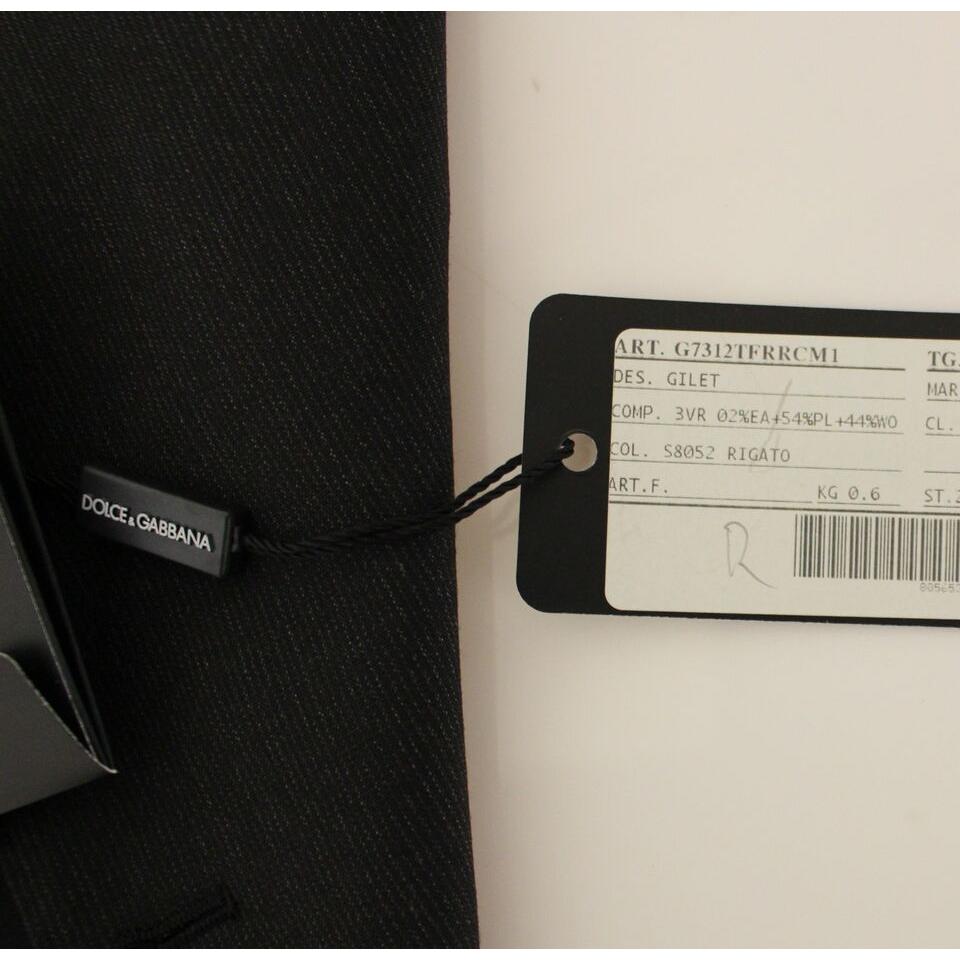 Dolce & Gabbana Gray Wool Stretch Dress Vest Jacket Blazer 1728,2% Elastane,67345645728,Clothing,Dolce & Gabbana,Gray,IT48 | M,Material: 98% Wool,Men,Men - Clothing,New with tags,Suits & Blazers - Clothing,Vests - Men - Clothing,Waistcoats - Suits & Blaze