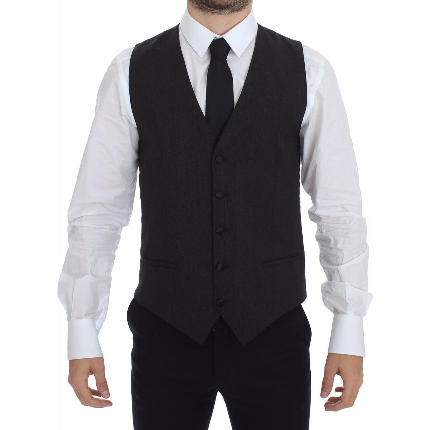Dolce & Gabbana Gray Wool Stretch Dress Vest Jacket Blazer 1728,2% Elastane,67345645728,Clothing,Dolce & Gabbana,Gray,IT48 | M,Material: 98% Wool,Men,Men - Clothing,New with tags,Suits & Blazers - Clothing,Vests - Men - Clothing,Waistcoats - Suits & Blaze